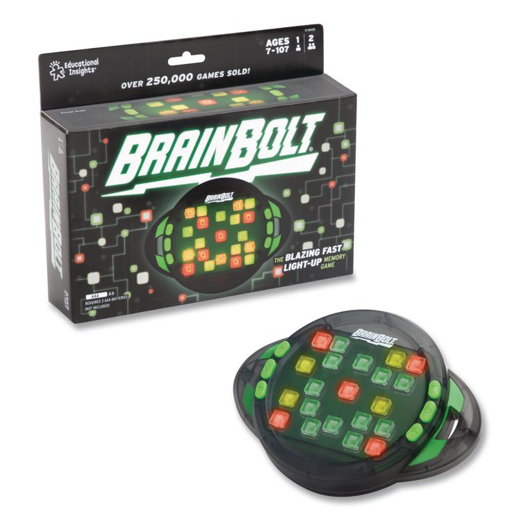 BRAINBOLT Memory and Problem Solving Game, 1 to 2 Players, Ages 7 and Up