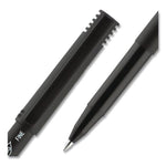 ONYX Rollerball Pen, Stick, Fine 0.7 mm, Black Ink, Black Barrel, 72/Pack