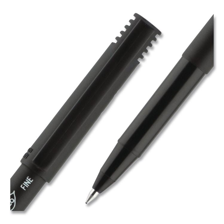 ONYX Rollerball Pen, Stick, Fine 0.7 mm, Black Ink, Black Barrel, 72/Pack