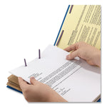 Eight-Section Pressboard Top Tab Classification Folders, 8 SafeSHIELD Fasteners, 3 Dividers, Legal Size, Dark Blue, 10/Box