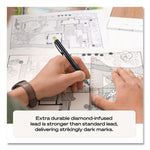 KuruToga Mechanical Pencil with Tube of Lead/Erasers, 0.5 mm, HB (#2), Black Lead, Black Barrel