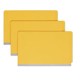 End Tab Pressboard Classification Folders, Six SafeSHIELD Fasteners, 2" Expansion, 2 Dividers, Legal Size, Yellow, 10/Box