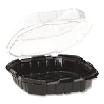 Crisp Foods Technologies Containers, 33 oz, 8.46 x 8.46 x 3.16, Clear/Black, Plastic, 180/Carton