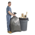 Can Liners, 33 gal, 1.35 mil, 33" x 40", Gray, 10 Bags/Roll, 5 Rolls/Carton