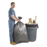Can Liners, 60 gal, 1.55 mil, 39" x 56", Gray, 5 Bags/Roll, 5 Rolls/Carton