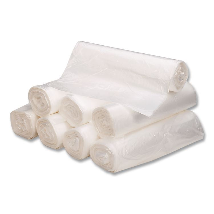 Can Liners, 16 gal, 8 mic, 24" x 33", Natural, 50 Bags/Roll, 4 Rolls/Carton