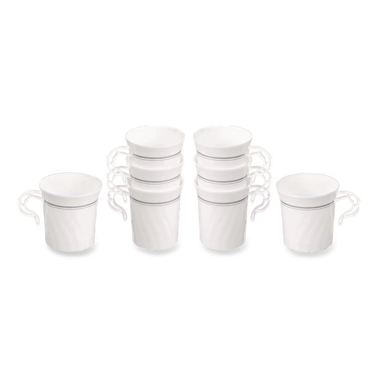 Classicware Plastic Coffee Mugs, 8 oz, White, 8/Pack, 24 Packs/Carton