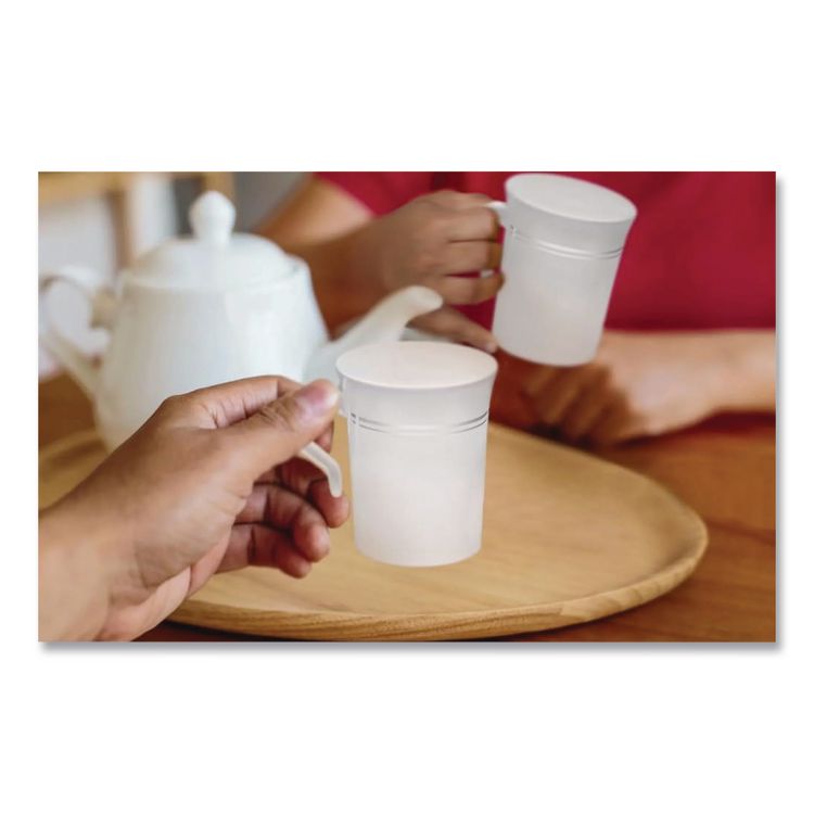 Classicware Plastic Coffee Mugs, 8 oz, White, 8/Pack, 24 Packs/Carton