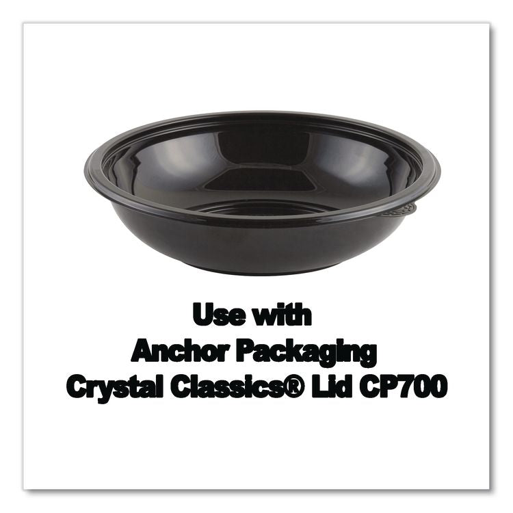 Crystal Classics Bowl, 32 oz, 8.5" Diameter x 2.14" h, Black, Plastic, 300/Carton