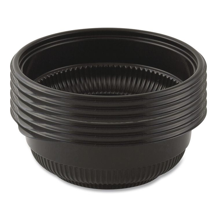 MicroRaves Incredi-Bowl Base, 16 oz, 5.75" Diameter x 2.02" h, Black, Plastic, 250/Carton
