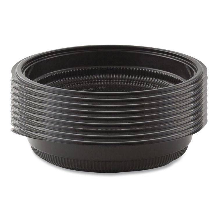 MicroRaves Incredi-Bowl Base, 32 oz, 8.5" Diameter x 1.92" h, Black, Plastic, 150/Carton