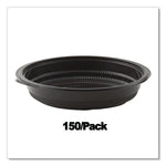 MicroRaves Incredi-Bowl Base, 32 oz, 8.5" Diameter x 1.92" h, Black, Plastic, 150/Carton