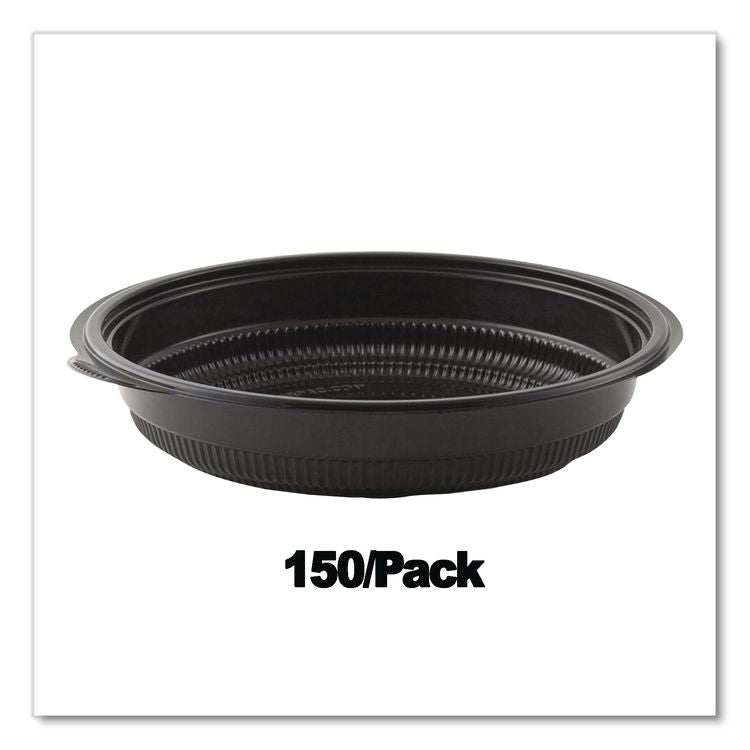 MicroRaves Incredi-Bowl Base, 32 oz, 8.5" Diameter x 1.92" h, Black, Plastic, 150/Carton