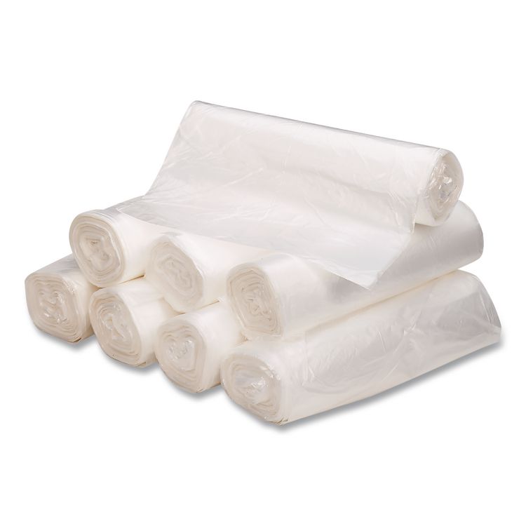 Waste Can Liners, 16 gal, 6 mic, 24" x 31", Natural, 50 Bags/Roll, 20 Rolls/Carton
