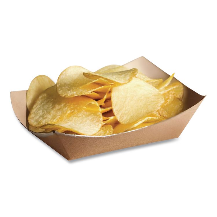 EcoCraft Food Trays, 2 lb Capacity, 6.5 x 1.63 x 1.63, Natural, Paper, 1,000/Carton