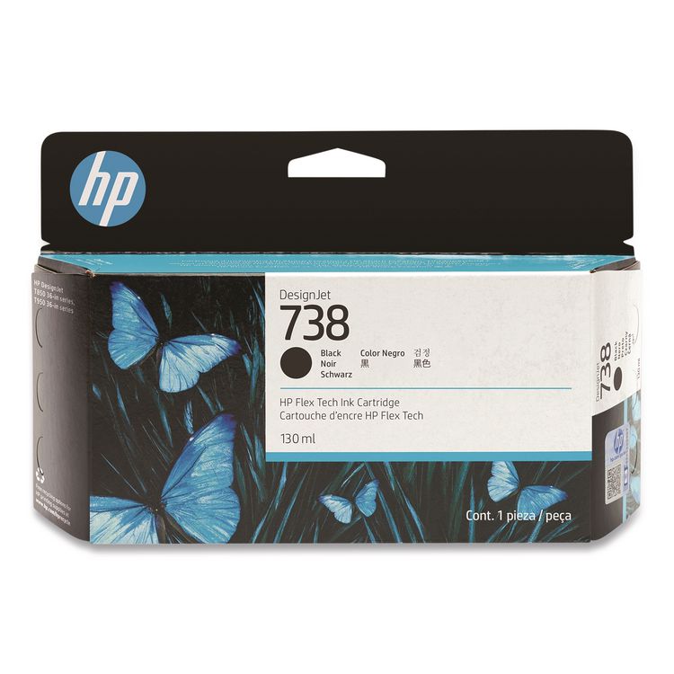 HP 738 (498N4ACT) Black Original DesignJet Ink Cartridge, 20/Carton