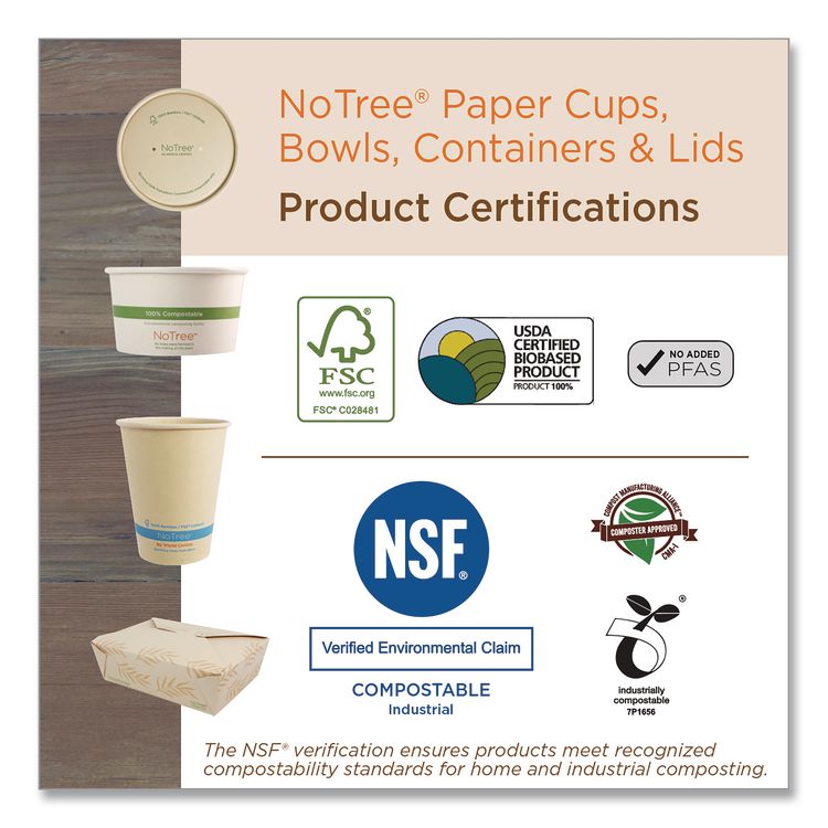 Notree Paper Hot Cups, 20 Oz, Natural, 1,000/carton