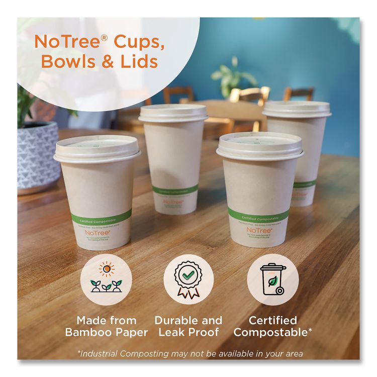 Notree Paper Hot Cups, 20 Oz, Natural, 1,000/carton