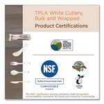 PLA Compostable Cutlery, Tasting Spoon, Plastic, 3", White, 3,000/Carton