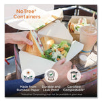 No Tree Folded Takeout Containers, 50 oz, 6.2 x 8.5 x 1.85, Natural, Sugarcane, 200/Carton