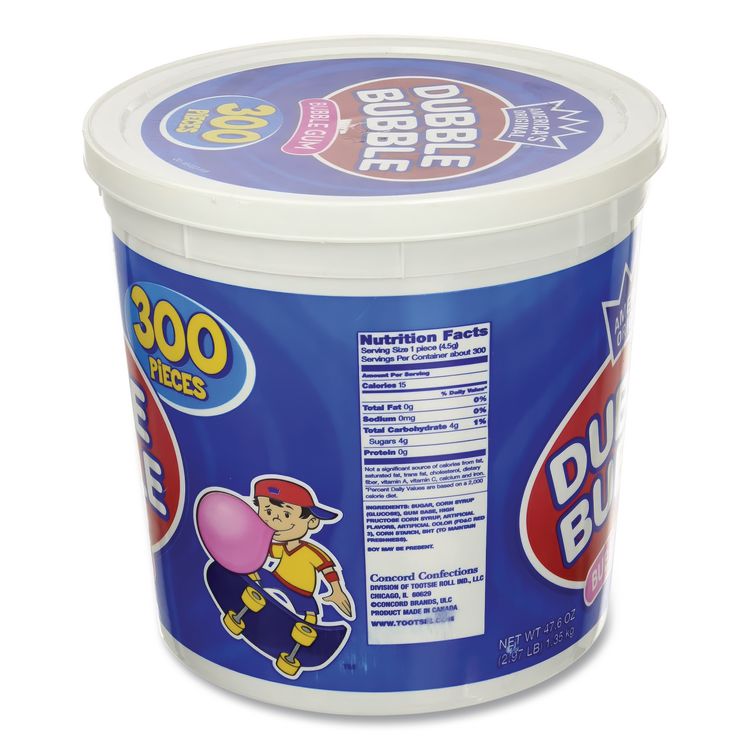 Bubble Gum, Original Pink, 300/tub