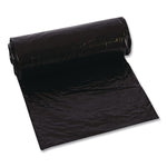 Low-Density Can Liners, 60 gal, 2.4 mil, 38" x 58", Black, Flat Pack, 100/Carton