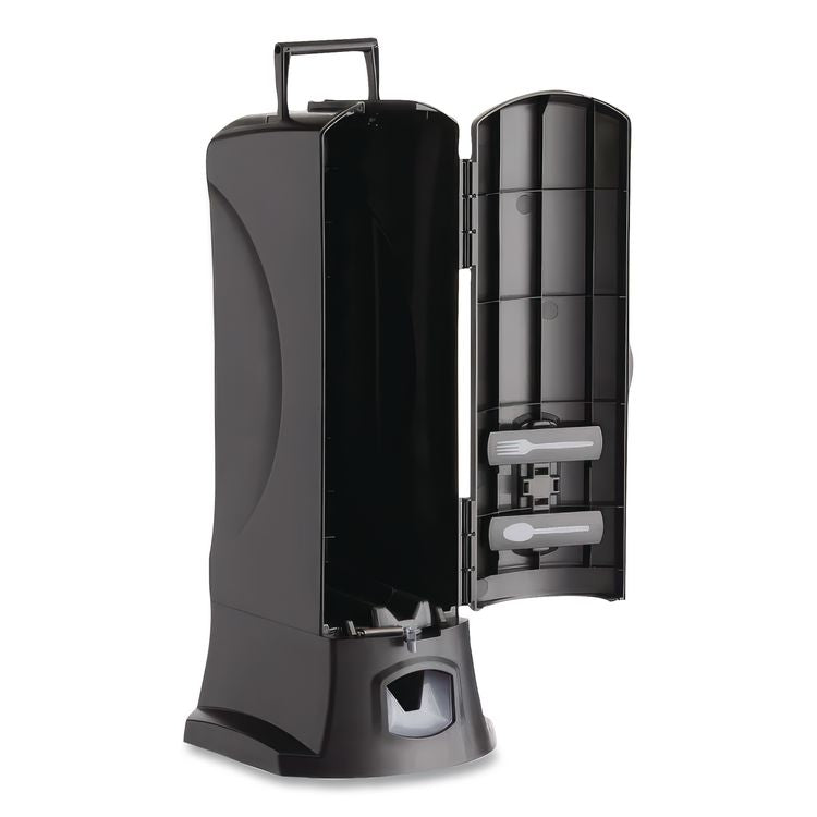 Utensil Dispenser, Holds 100 Knives, 10.22 x 12.5 x 23.75, Black