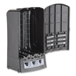 Trio Utensil Dispenser, Holds 100 Forks/100 Knives/100 Spoons, 13.39 x 15.75 x 23.62, Black