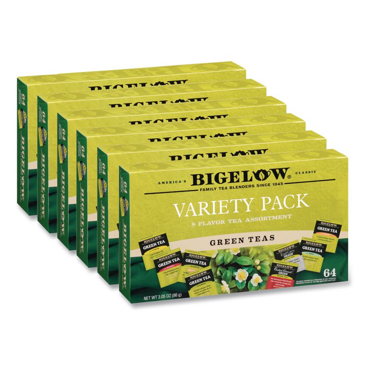 Green Tea Assortment, Tea Bags, 64/box, 6 Boxes/carton