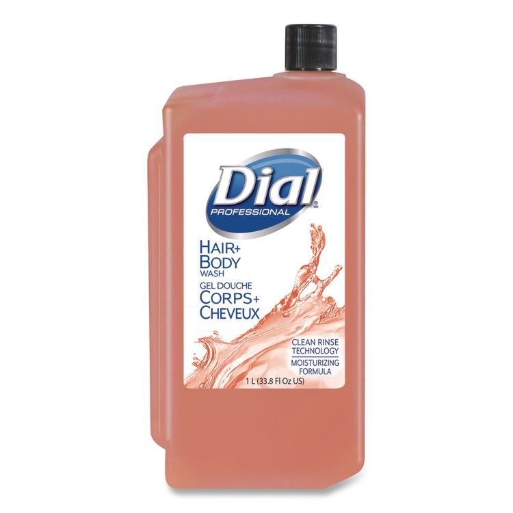 Hair + Body Wash Refill For 1 L Liquid Dispenser, Neutral Scent, 1 L, 8/carton