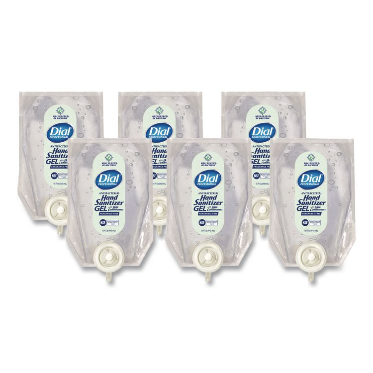 Antibacterial Gel Hand Sanitizer Refill for Versa Dispenser, Fragrance-Free, 15 oz, 6/Carton