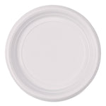 Hi-Impact Plastic Dinnerware, Plate, 6" Dia, White, 1,000/carton