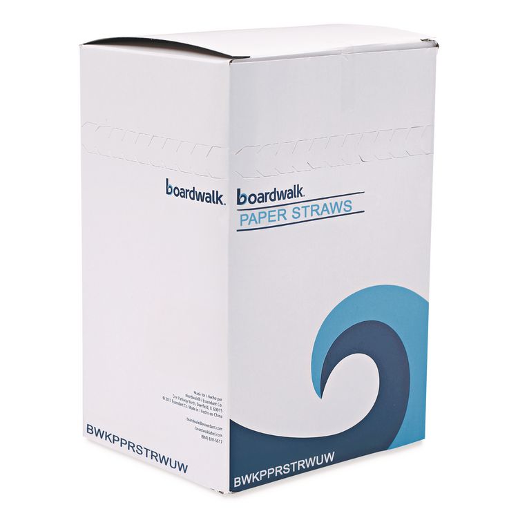 Unwrapped Paper Straws, 7.75" X 0.25" White, 4,800 Straws/carton