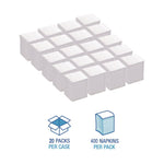 Low-Fold Dispenser Napkins, 1-Ply, 7 x 12, White, 400/Pack, 20 Packs//Carton