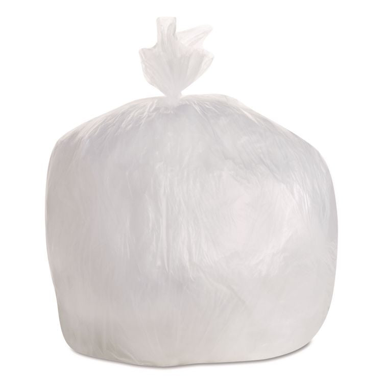 High-Density Can Liners, 30 gal, 10 mic, 30" x 36", Natural, Perforated Roll, 25 Bags/Roll, 20 Rolls/Carton