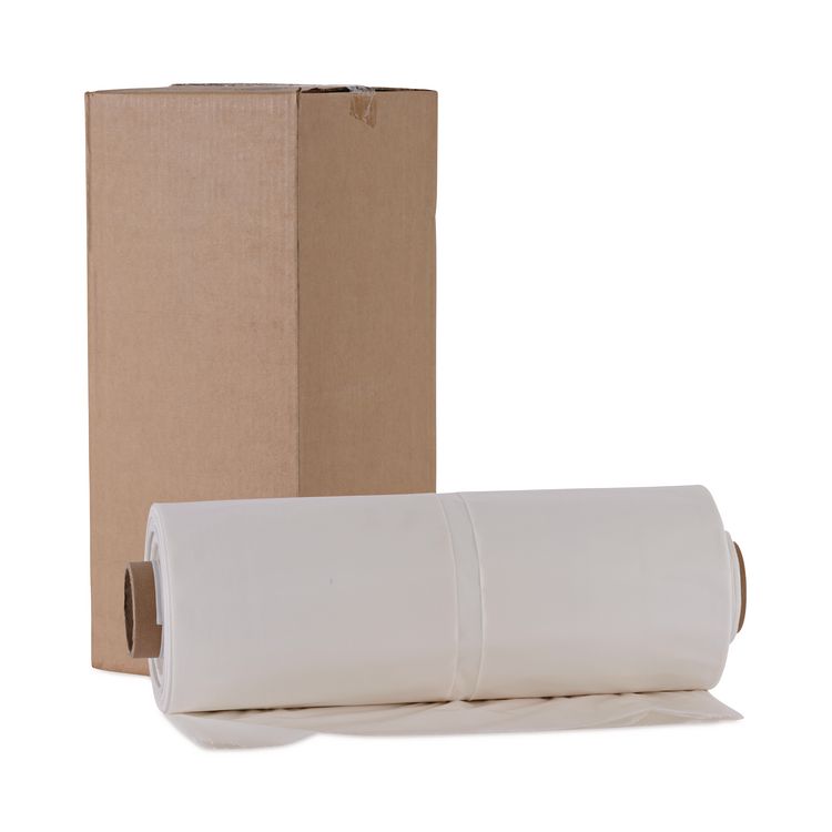 Industrial Drum Liners Rolls, 60 gal, 2.5 mil, 38" x 65", Clear, 50/Carton
