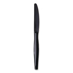 Heavyweight Wrapped Polypropylene Cutlery, Knife, Plastic, Black, 1,000/Carton