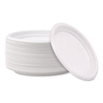 Hi-Impact Plastic Dinnerware, Plate, 6" Dia, White, 1,000/carton