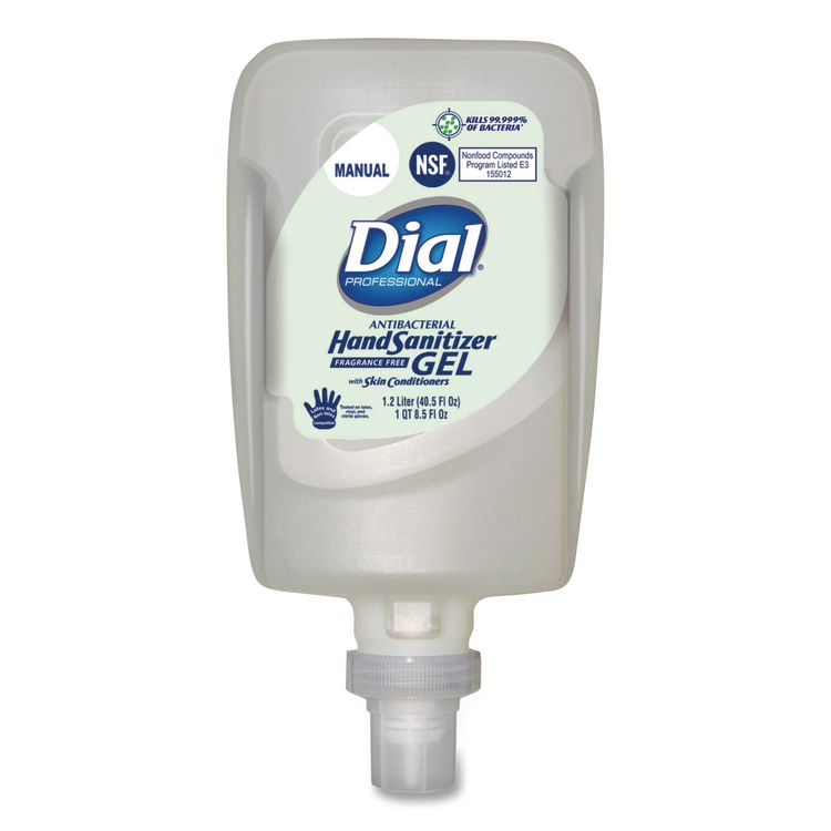 Antibacterial Gel Hand Sanitizer Refill For Fit Manual Dispenser, 1.2 L, Fragrance-Free, 3/carton