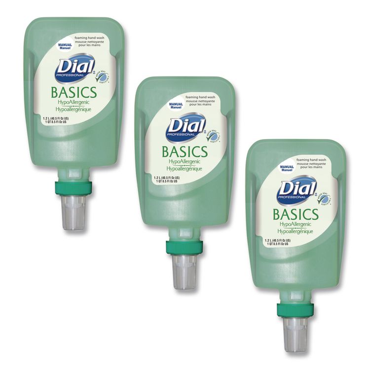 Basics Hypoallergenic Foaming Hand Wash Refill for FIT Manual Dispenser, Honeysuckle Scent, 1.2 L, 3/Carton