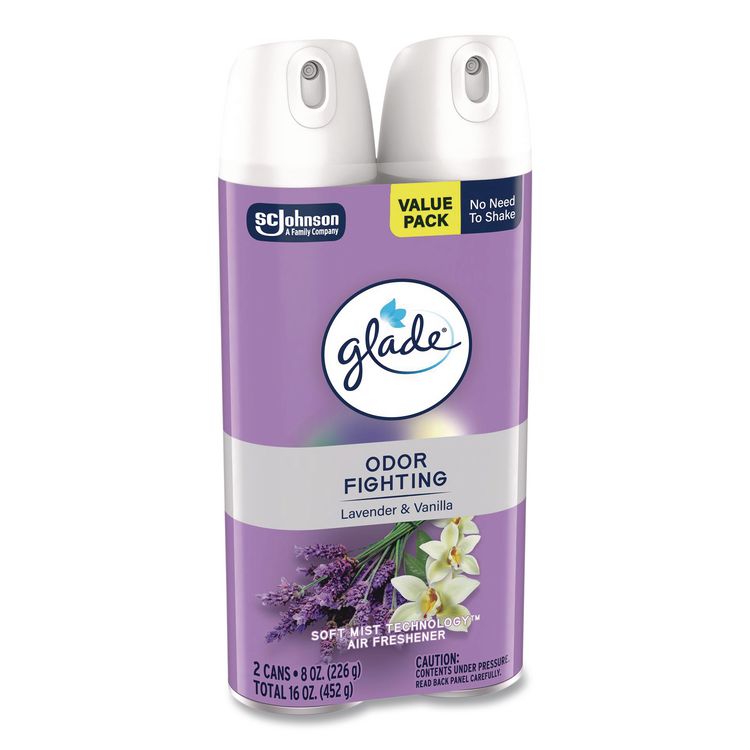 Air Freshener, Lavender and Vanilla, Scent, 8.3 oz Aerosol Spray, 2/Pack, 3 Packs/Carton
