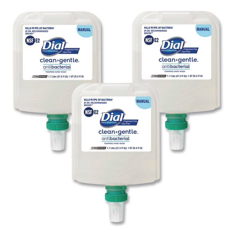 Clean+Gentle Antibacterial Foaming Hand Wash Refill for 1700 Dispenser, Fragrance-Free, 1.7 L, 3/Carton