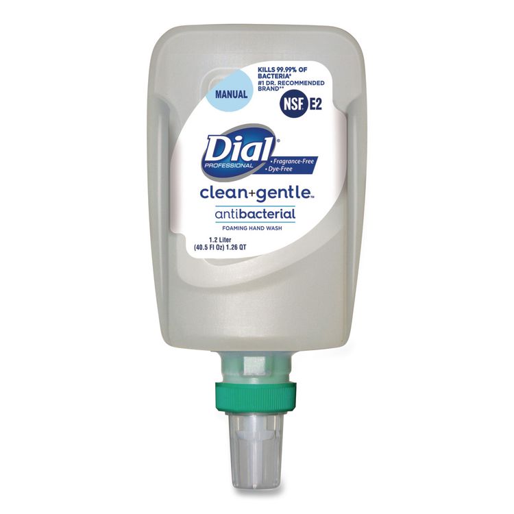 Clean+Gentle Antibacterial Foaming Hand Wash Refill for FIT Manual Dispenser, Fragrance-Free, 1.2 L, 3/Carton