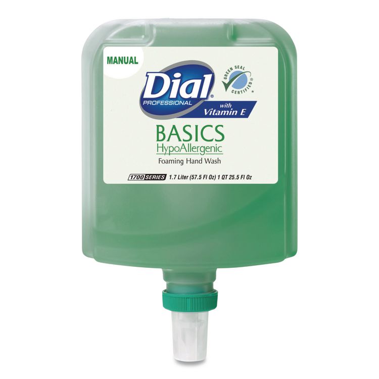 Basics Hypoallergenic Foaming Hand Wash Refill for 1700 Dispenser, with Vitamin E, Honeysuckle Scent, 1.7 L, 3/Carton