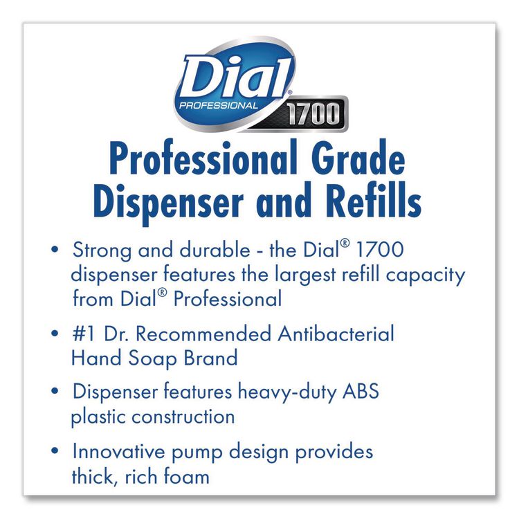 Dial 1700 Manual Dispenser, 1.7 L, 12.66 X 7.07 X 3.95, Pearl, 3/carton