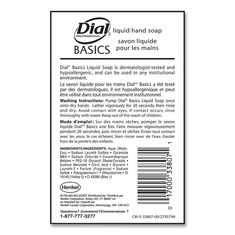 Basics MP Free Liquid Hand Soap Refill, Honeysuckle Scent, 3.78 L, 4/Carton