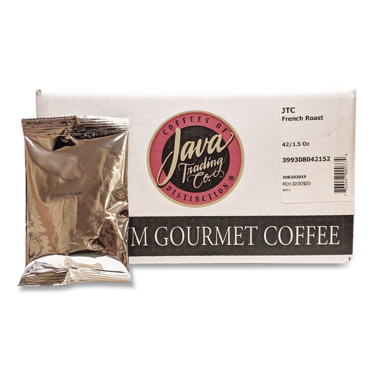 Coffee Portion Packs, 1.5oz Packs, French Roast, 42/carton
