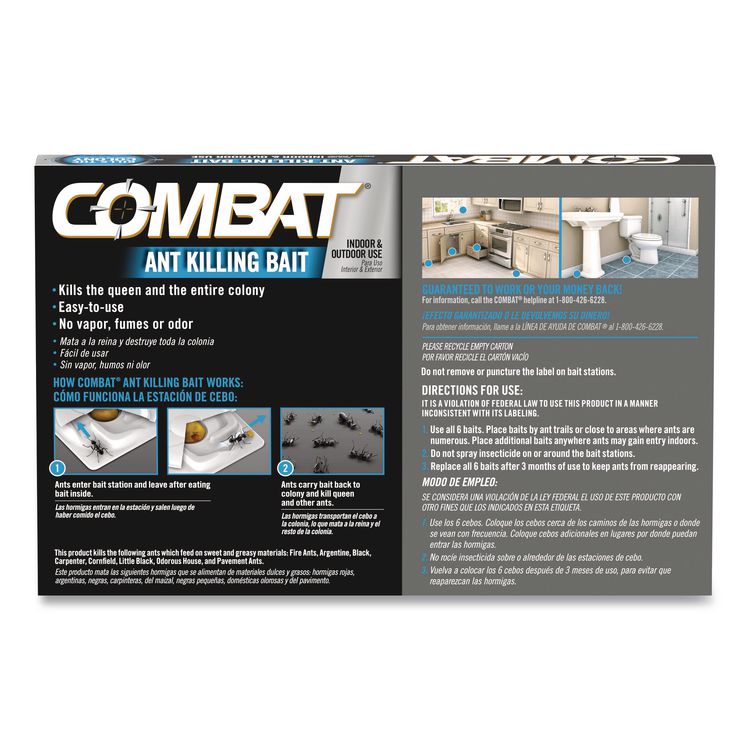 Combat Ant Killing System, Child-Resistant, Kills Queen And Colony, 6/box, 12 Boxes/carton