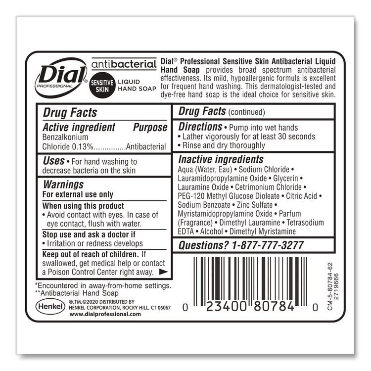 Antibacterial Liquid Hand Soap for Sensitive Skin, Light Floral Scent, 16 oz, 12/Carton