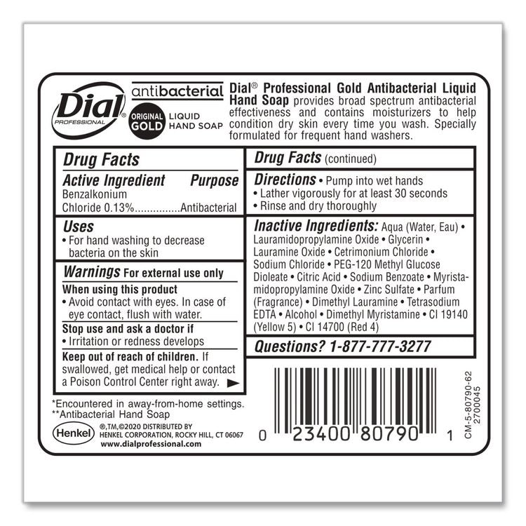 Gold Antibacterial Liquid Hand Soap, 16 oz, 12/Carton